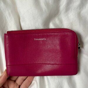 Tiffany & Co. Small Zip Wallet Pouch | Color: Raspberry | Like New Condition!